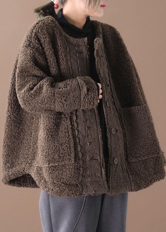 Luvik | Kokota Suklaa O-Kolkka Vapaa-ajan Takit Talvi Paksut Takit Pitkät Hihat