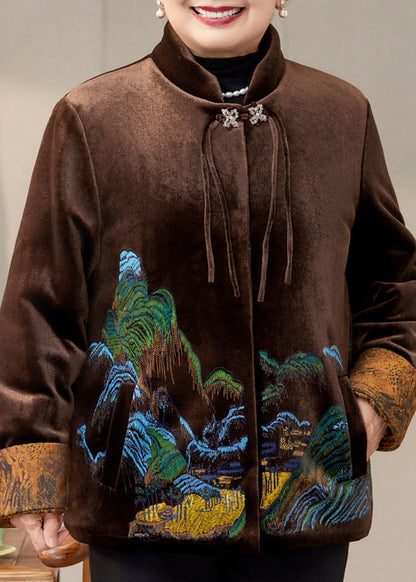 Luvik | Kaksi Kahvia Tulostettu Laukut Silkkiveluurit Kylmät Takit