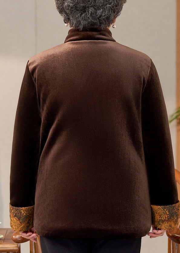 Luvik | Kaksi Kahvia Tulostettu Laukut Silkkiveluurit Kylmät Takit