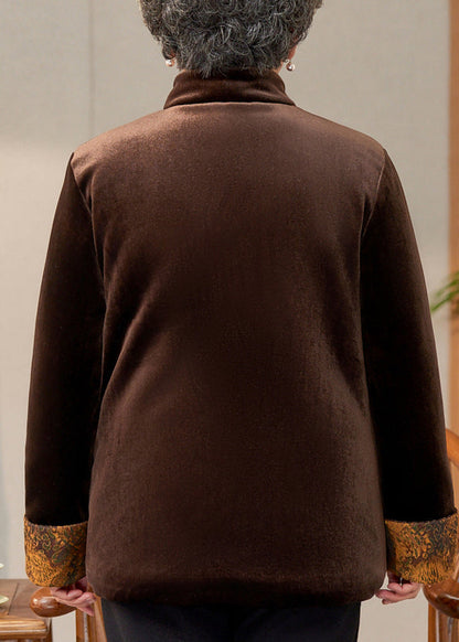 Luvik | Kaksi Kahvia Tulostettu Laukut Silkkiveluurit Kylmät Takit