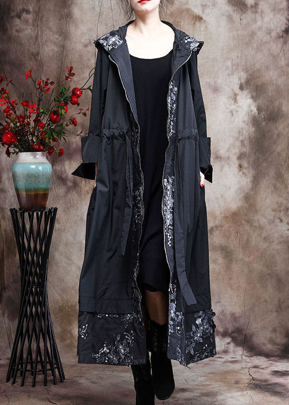 Luvik | Størrelse Jakker patchwork-svart trenchcoat med hette