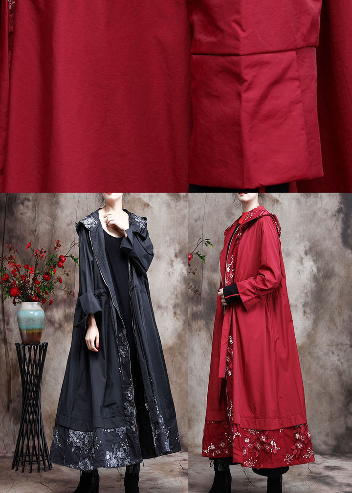 Luvik | Størrelse Jakker patchwork-svart trenchcoat med hette