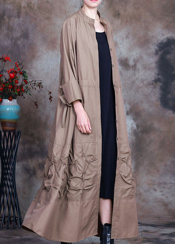 Luvik | Livhøyde Khaki Knappdetalj Bindebelte Trench-coats