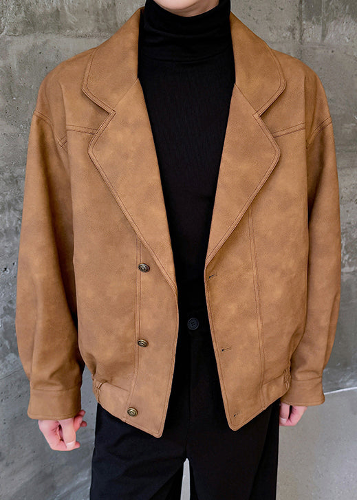 Luvik | Koko Khaki Peter Pan Kaulus Nappi Keinonahka Miehet Takit