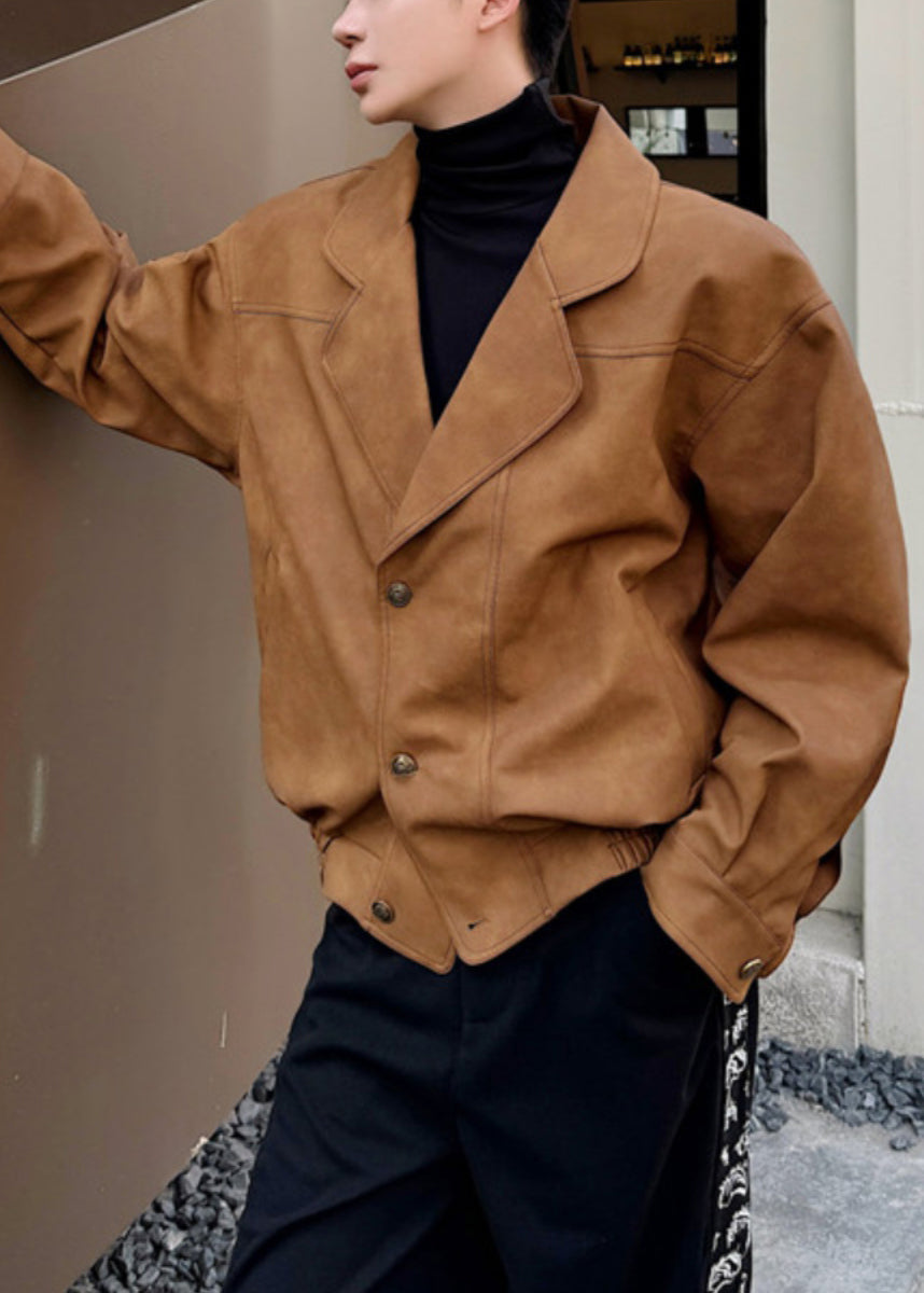 Luvik | Koko Khaki Peter Pan Kaulus Nappi Keinonahka Miehet Takit