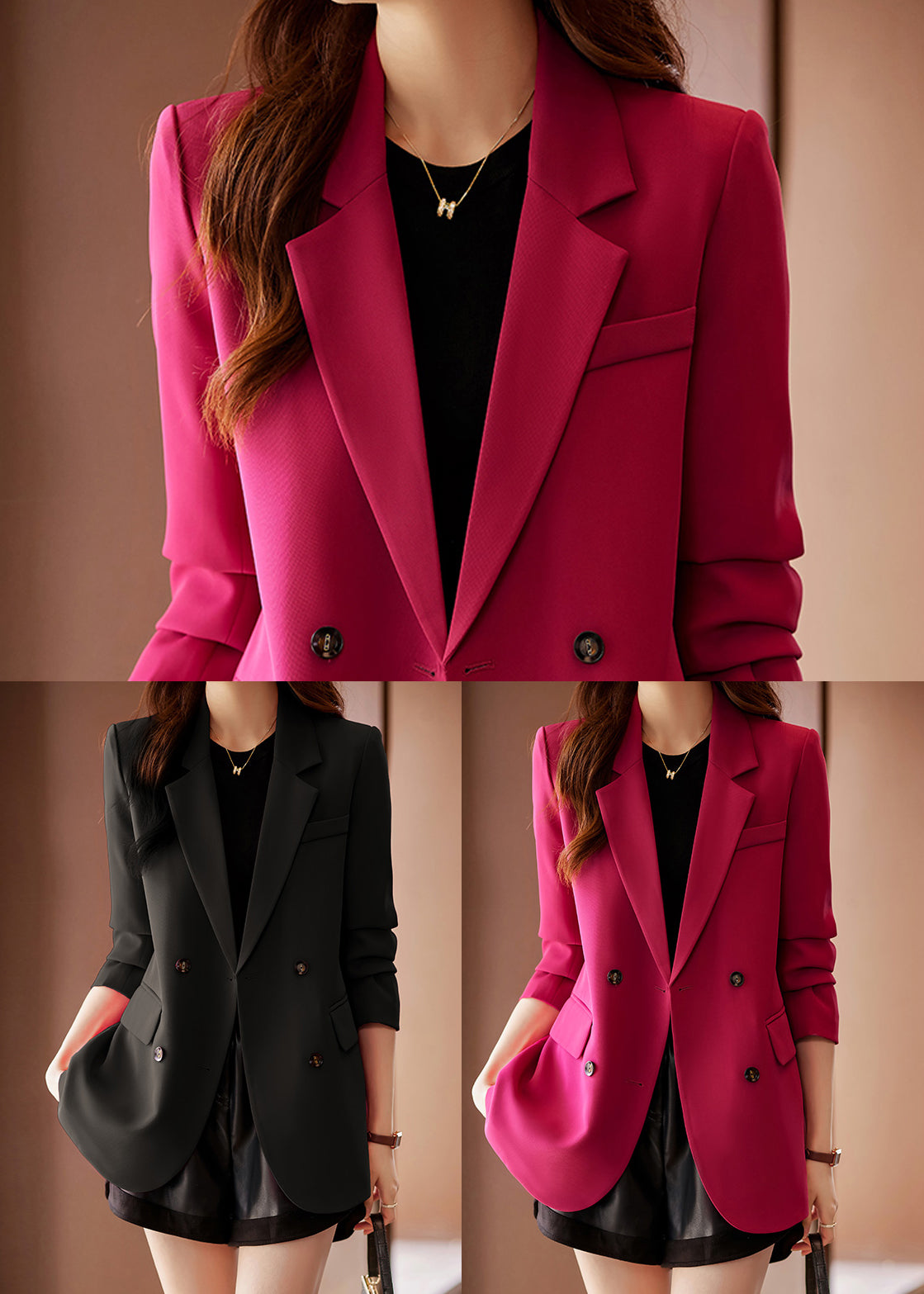 Luvik | Vaaleanpunainen Koko Avoin Selkä Sivulla Puuvillajakit