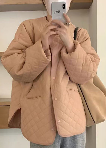 Luvik | Keltainen Vyötärö O Kaula Taskut Puuvilla Ohut Vanutakit