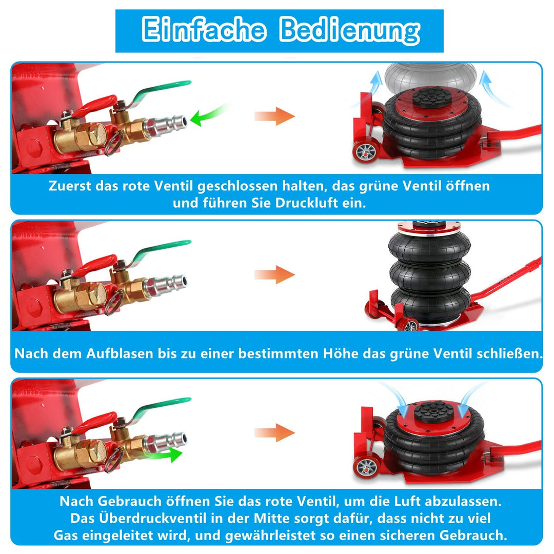 3T Pneumatisk Triple Bag Airjack | Luvikno