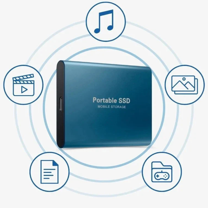 Bærbar SSD USB C Ekstern Aluminium Støtsikker Solid State Drive Luvikno
