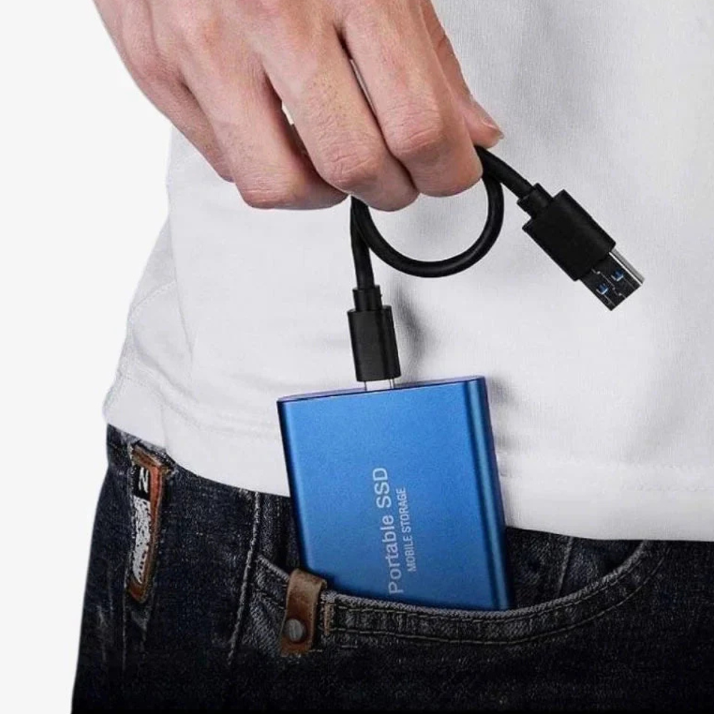 Bærbar SSD USB C Ekstern Aluminium Støtsikker Solid State Drive Luvikno