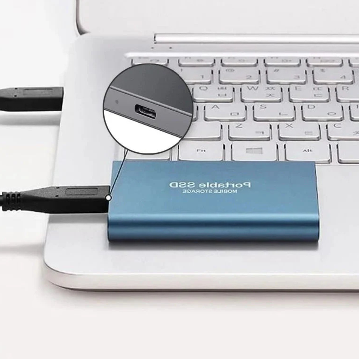 Bærbar SSD USB C Ekstern Aluminium Støtsikker Solid State Drive Luvikno
