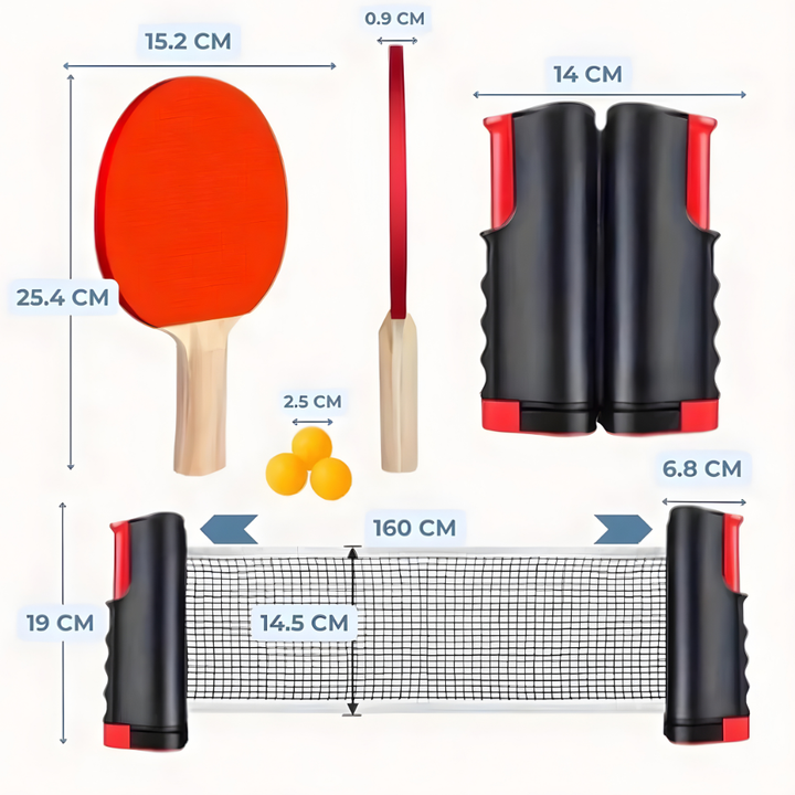 Bærbar Bordtennis Sett Uttrekkbart Nett Familie Ping Pong Kit Luvikno