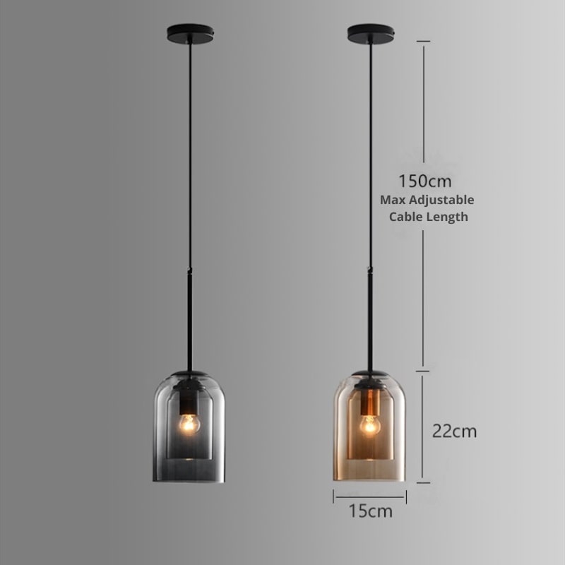 Dobbel glasspendellampe Luvikno