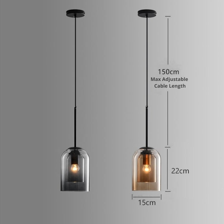 Dobbel glasspendellampe Luvikno