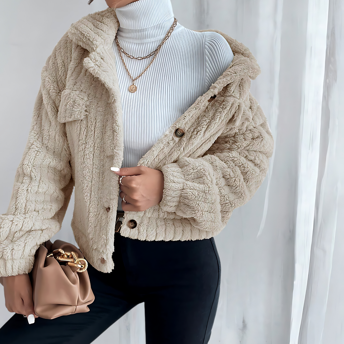 Luvik | Solmupelti takki - Pehmeä ja mukava - Täydellinen talvipäiviin