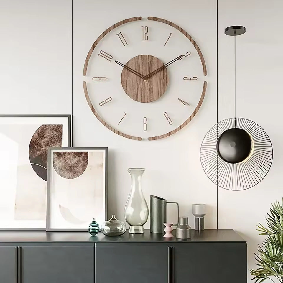 Nordisk Treveggklokke – Tidløs Minimalisme | Luvikno