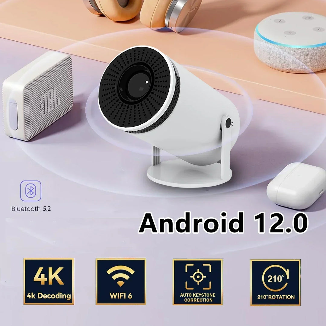 VisionCast 130X – Bærbar Mini Projektor med Android 12 og 130 Tommers Projektor | Luvikno