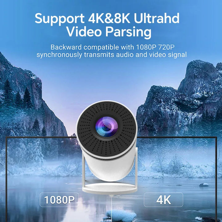 VisionCast 130X – Bærbar Mini Projektor med Android 12 og 130 Tommers Projektor | Luvikno