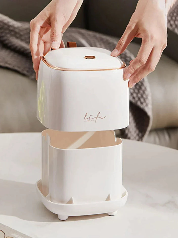 LuxeBin - Elegant Bord Søppelkurv for Ditt Rom Luvikno