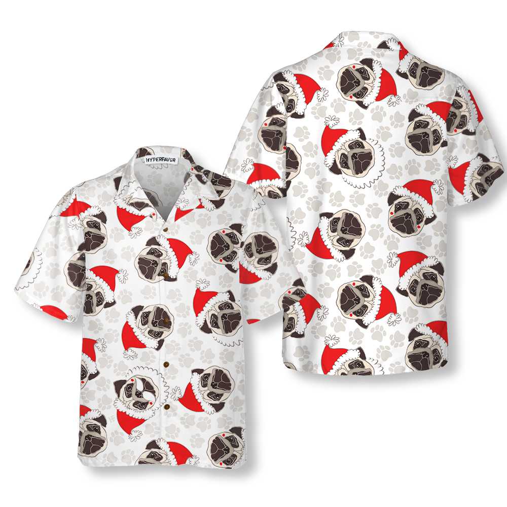 Luvik | Pug Dog Christmas Tree Hawaiian Style, Funny Christmas Sweater for Dogs, Christmas Gift for Pug Enthusiasts
