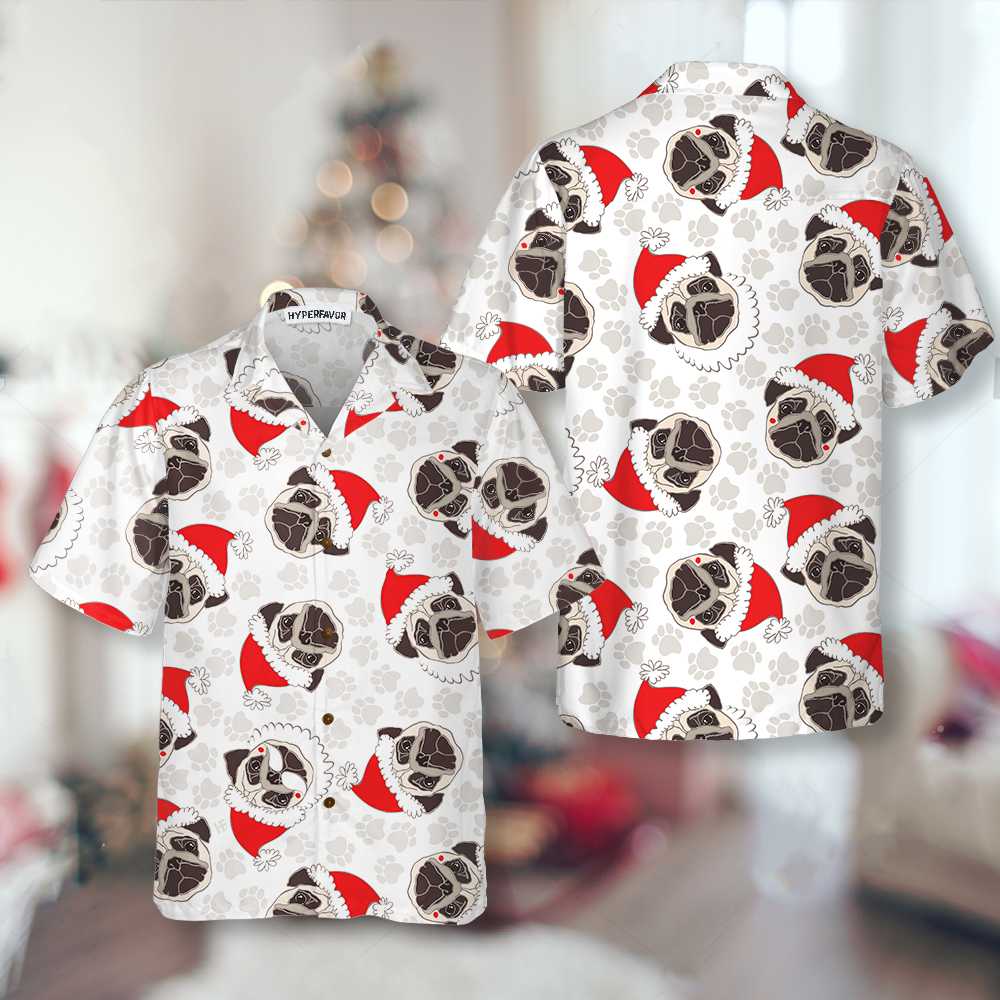 Luvik | Pug Dog Christmas Tree Hawaiian Style, Funny Christmas Sweater for Dogs, Christmas Gift for Pug Enthusiasts