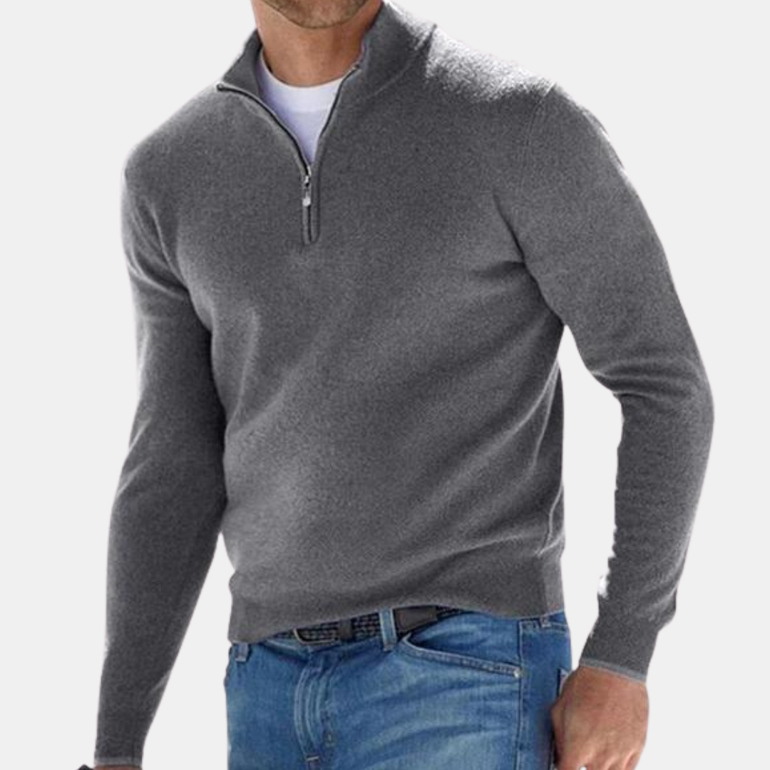 Luvik | with half zipper Knitted Long-sleeved Menswear
