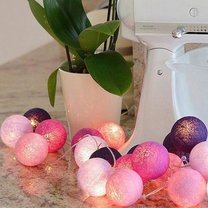 Gledelig Bomull Lys Ball Girlander - LumiBall | Luvikno