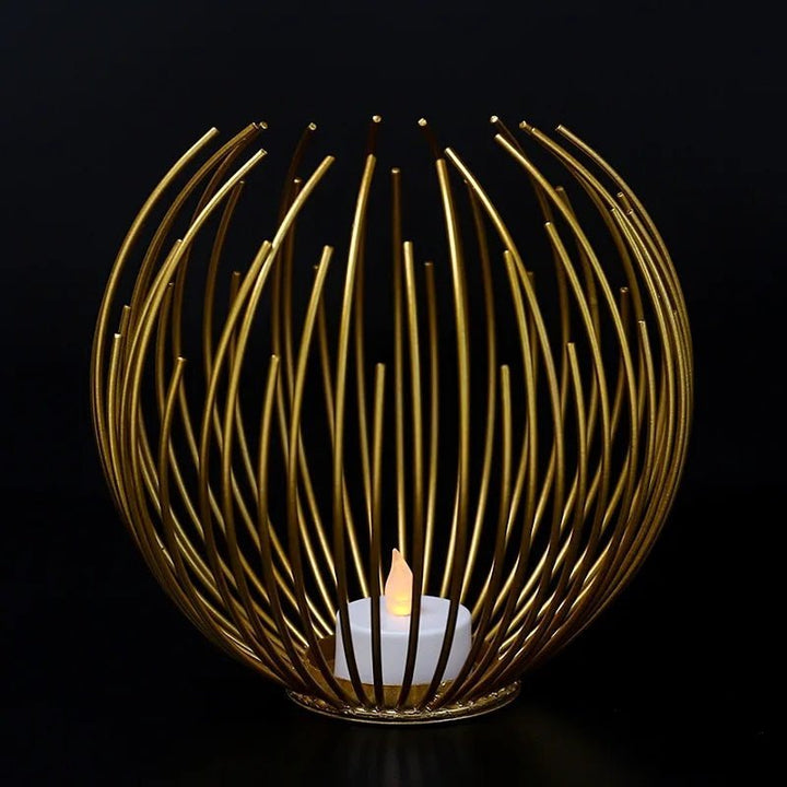 OrbGlo - Metallisk Eleganse - Ball Tealight Holder - Chic Atmosfære | Luvikno
