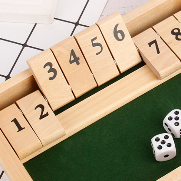 Luvikno | "Shut The Box" spill – Morsom bordmatte spill for voksne og barn