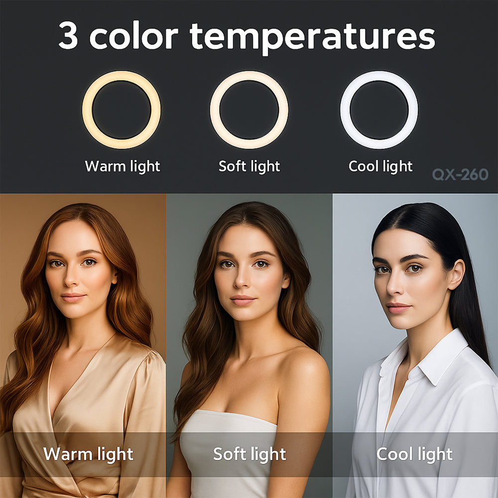 Ring light - 3 lysmoduser - QX-260 | Luvikno