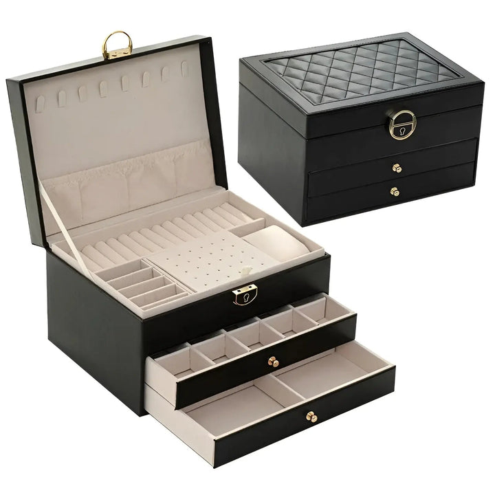 EleganceBox Luksus Smykkeskrin – Flerlagringsboks for Smykker | Luvikno