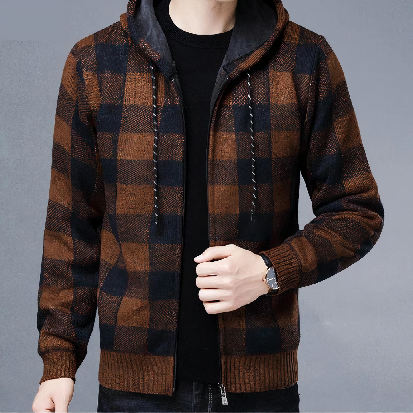 Luvik | Ruudullinen takki hupparilla