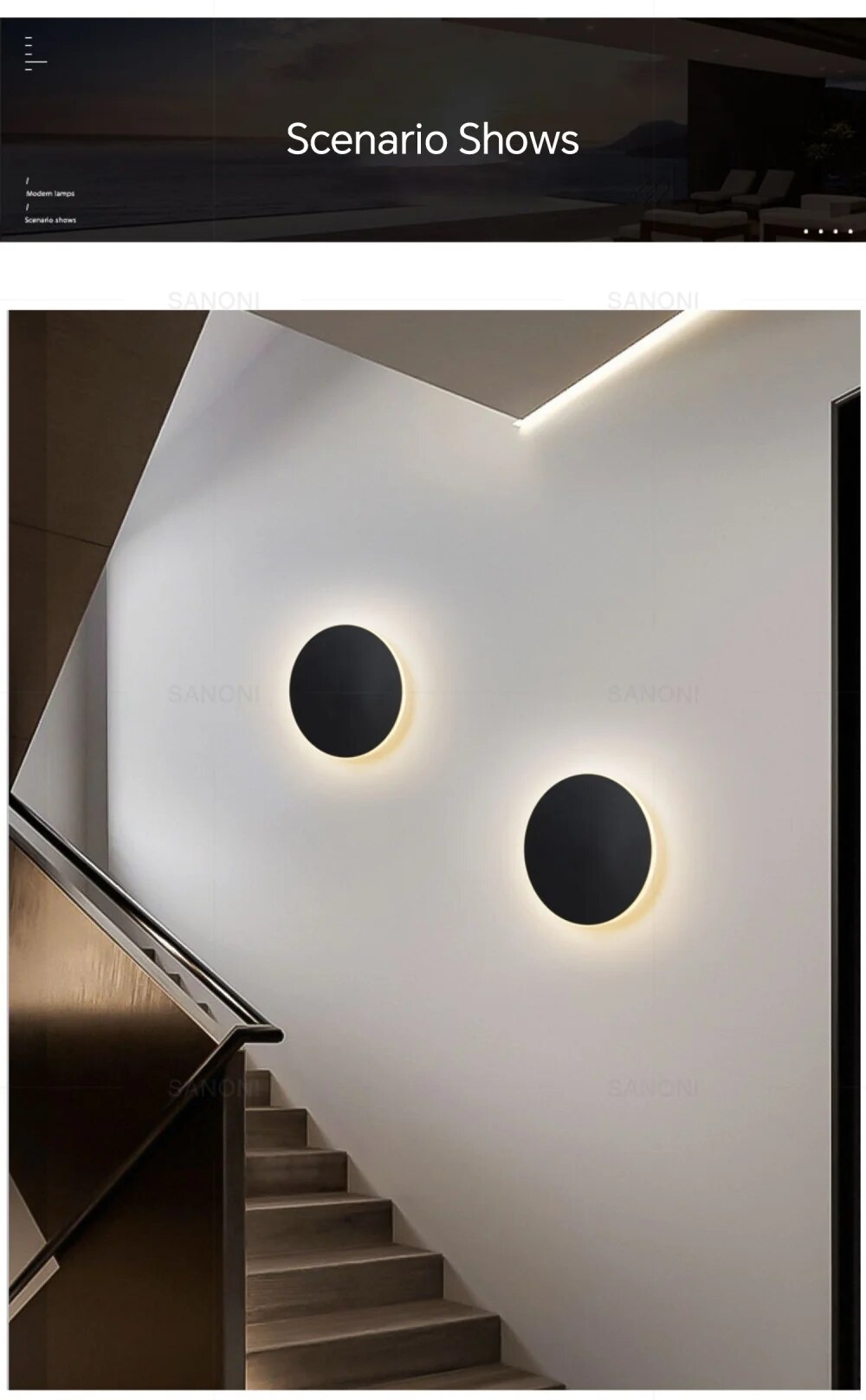 Luvikno | Lumeo LED Vegglampe Rund – Dimmere, 20/30 cm – Berøring & Sensor Kontroll