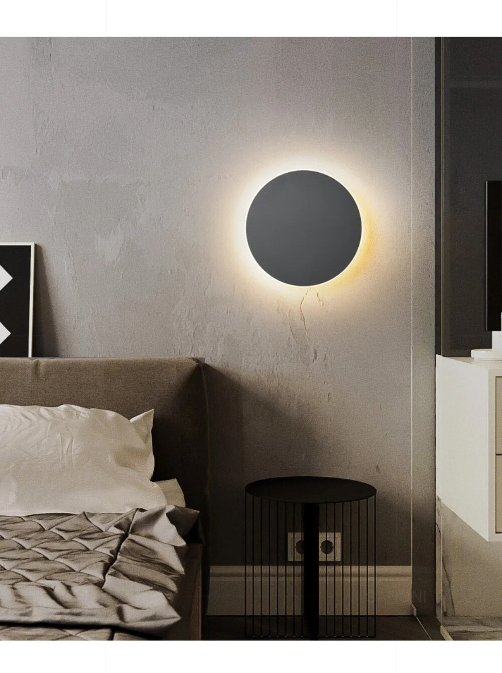Luvikno | Lumeo LED Vegglampe Rund – Dimmere, 20/30 cm – Berøring & Sensor Kontroll
