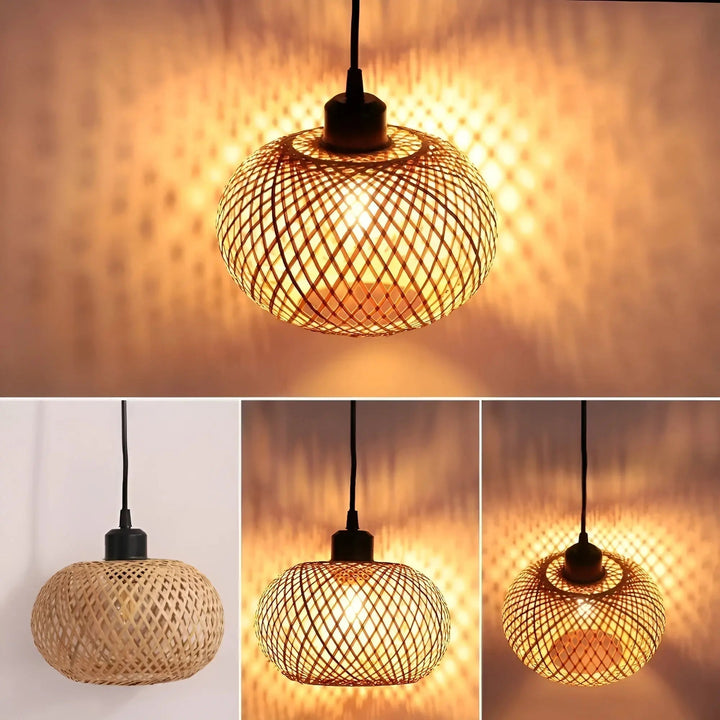 Luvikno | Elegant Rattan Pendellampe: Luksusbelysning for ethvert rom