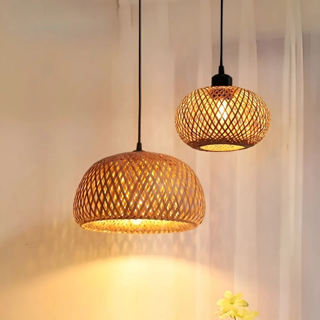 Luvikno | Elegant Rattan Pendellampe: Luksusbelysning for ethvert rom