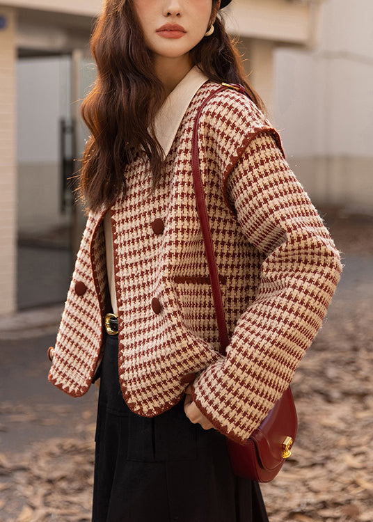 Luvik | Ruudullinen puuvillatakki, jossa on tilkkutaskut, napit ja pitkät hihat