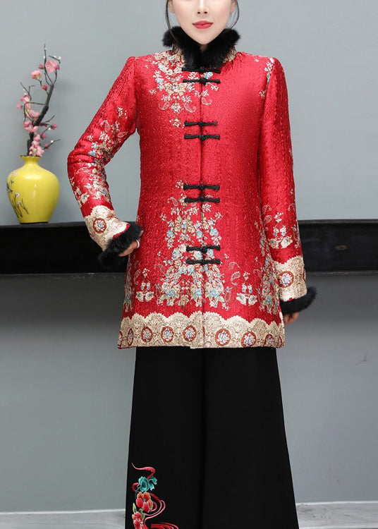 Luvik | Printti Hienot puuvillatalvitakit painike kiinalainen Pitkät hihat