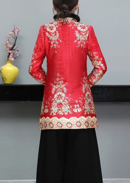 Luvik | Printti Hienot puuvillatalvitakit painike kiinalainen Pitkät hihat