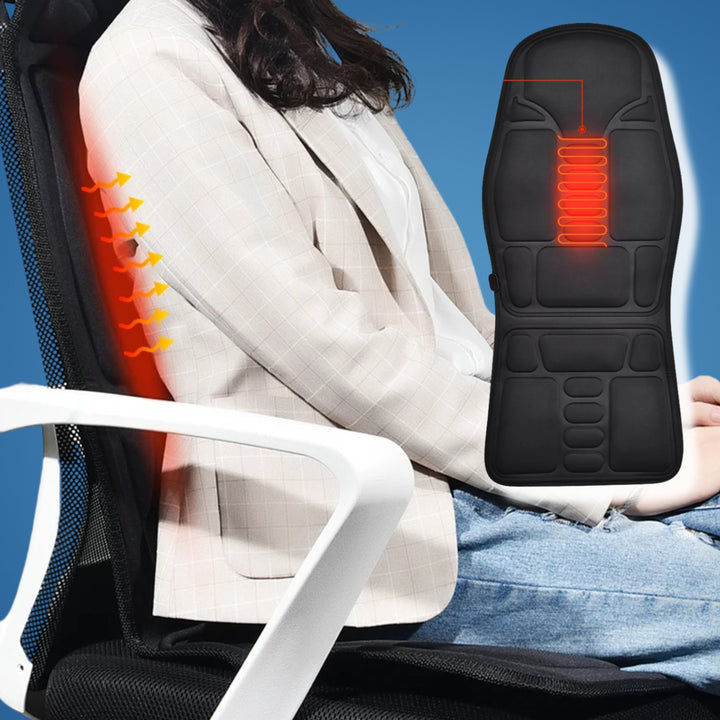 RelaxPulse | Massasje Stolpute – Oppvarmet Vibrerende Setepute – Justerbart Lendestøtte – for Hjem, Kontor & Bilbruk Luvikno