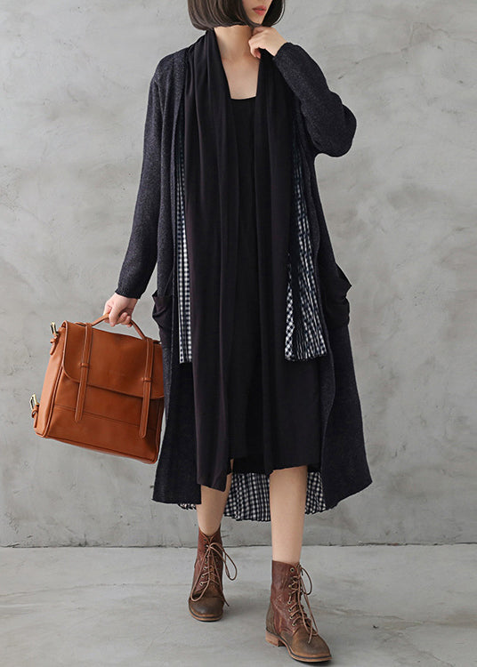 Luvik | Harmaa ribbikashmir V-kaulustakki