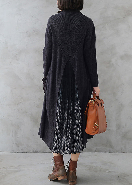 Luvik | Harmaa ribbikashmir V-kaulustakki