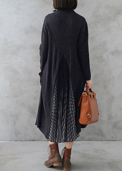 Luvik | Harmaa ribbikashmir V-kaulustakki