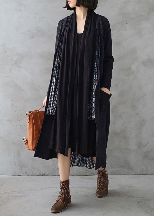 Luvik | Harmaa ribbikashmir V-kaulustakki