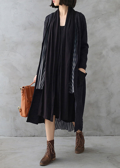 Luvik | Harmaa ribbikashmir V-kaulustakki