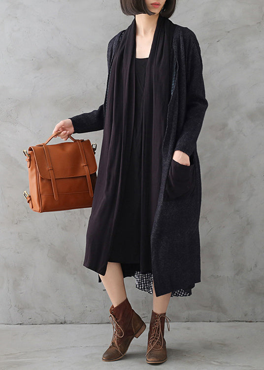 Luvik | Harmaa ribbikashmir V-kaulustakki