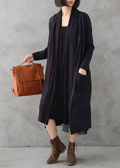 Luvik | Harmaa ribbikashmir V-kaulustakki