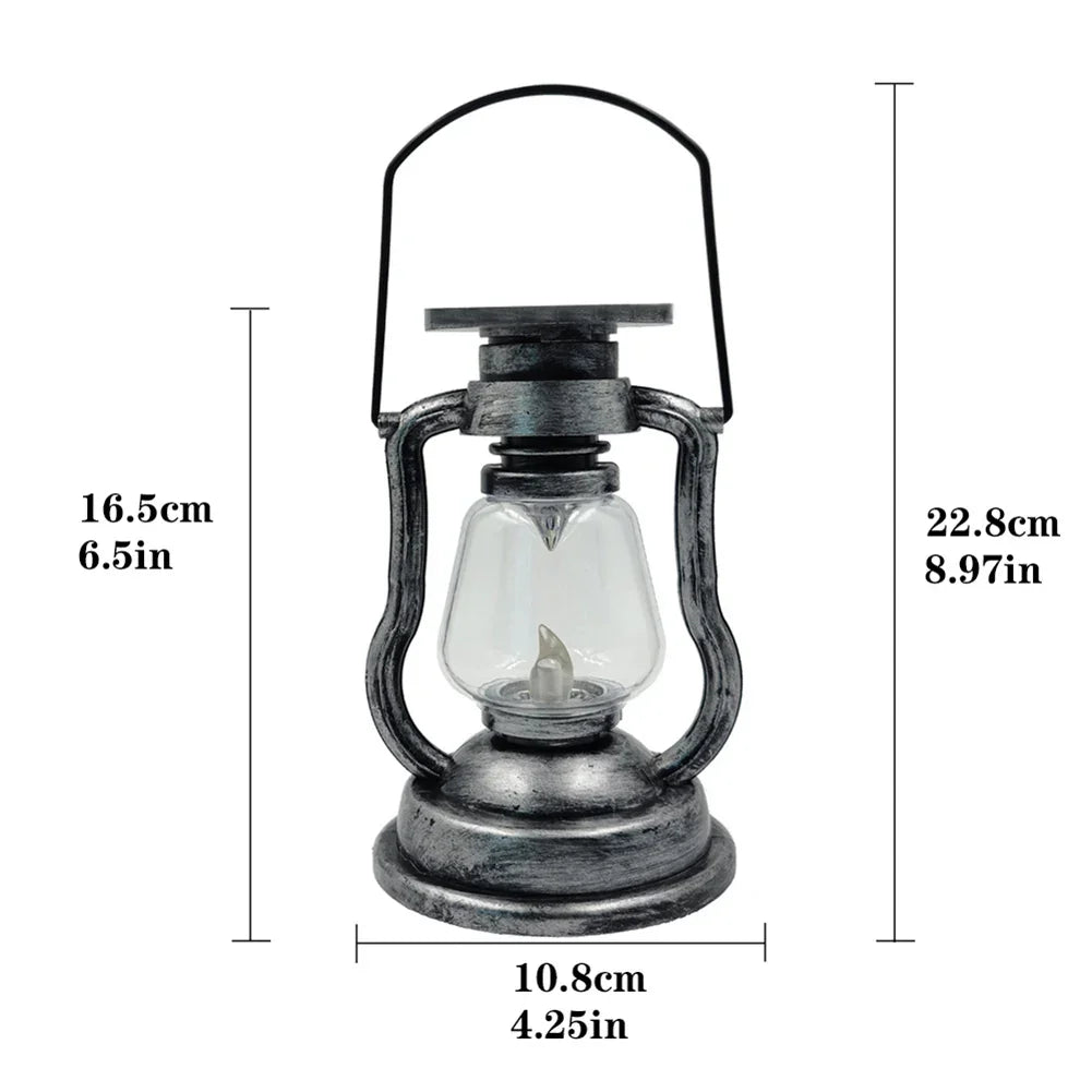 Retro Kerosene Lampe Decor for Hage og Utendørs, Vintage Lyslanterne med LED lys | Luvikno