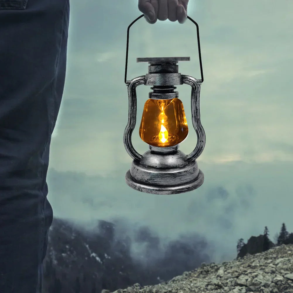 Retro Kerosene Lampe Decor for Hage og Utendørs, Vintage Lyslanterne med LED lys | Luvikno