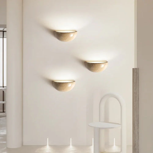 Stein Vegglampe – Elegant LED Vegglampe laget av Naturlig Stein for Stue og Soverom | Luvikno